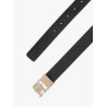 TOMMY HILFIGER  BELT LEATHER LOGO 3.0 REV MONO BLACK/WHITE AW0AW18019-BDS