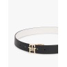 TOMMY HILFIGER  BELT LEATHER LOGO 3.0 REV MONO BLACK/WHITE AW0AW18019-BDS