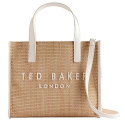 TED BAKER PAOLINA FAUX RAFFIA SMALL ICON IVORY BAG 284037