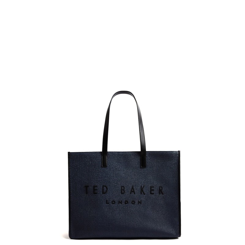 TED BAKER PALLMER FAUX RAFFIA LARGE ICON BLUE BAG 284036