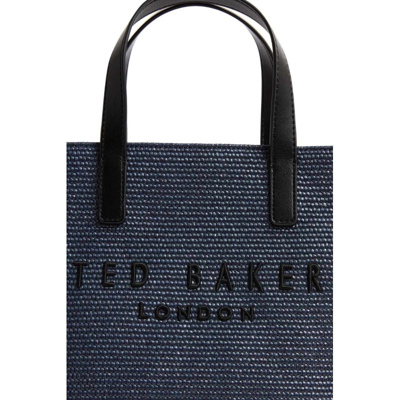 TED BAKER PAOLINA FAUX RAFFIA SMALL ICON BLUE BAG 284037