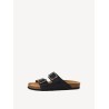 TAMARIS LEATHER SANDAL PULL-UP BLACK 1-17400-44-010