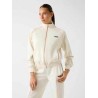 GUESS GEORGIA HIGH NECK PULL-ZIP SWEATSHIRT ECRU V6RQ00KD852-G1O6