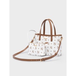 NOLAH JENILDA WHITE-BROWN CROSSBODY BAG
