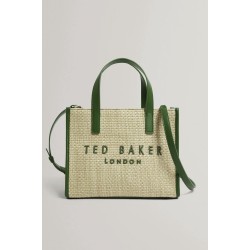 TED BAKER PAOLINA FAUX RAFFIA SMALL ICON GREEN BAG 284037
