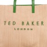 TED BAKER PALLMER FAUX RAFFIA LARGE ICON BAG GREEN 284036