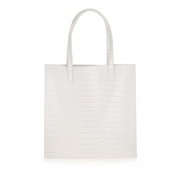 TED BAKER WENELLA CROC EFFECT LARGE ICON BAG IVORY 282817