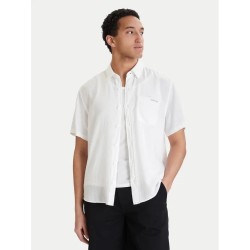 CALVIN KLEIN SS SOLID CAUSAL LINEN CLASSIC SHIRT BRILLIANT WHITE LV04RF120G-YAA