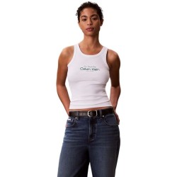 CALVIN KLEIN CONTOUR 2X2 RIB GRAPHIC TANK TOP BRIGHT WHITE LV047F816G-YAF