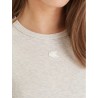 CALVIN KLEIN SL MONOGRAM PATCH WAFFLE RACER TOP VANILLA HEATHER LV047F232G-P4P