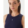 CALVIN KLEIN SL MONOGRAM PATCH WAFFLE RACER TOP EVENING BLUE LV047F232G-9EI