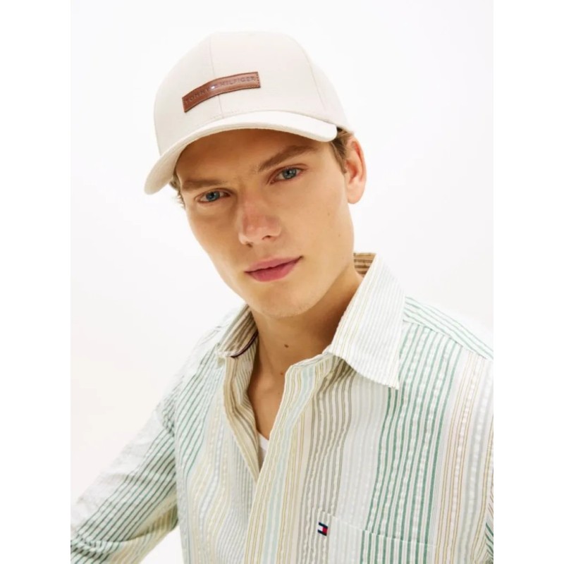 TOMMY HILFIGER FOUNDATION CANVAS 6 PANEL CAP BEIGE  AM0AM14119-ACI
