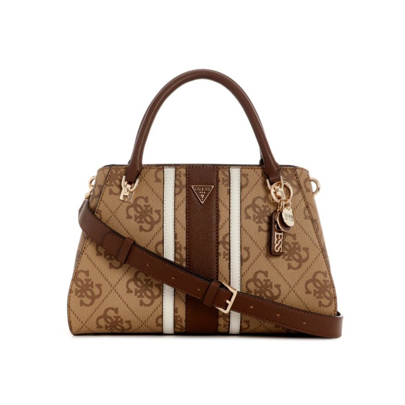 GUESS NOELLE II SATCHEL BAG LATTE LOGO/BROWN HWSS9672070-LGW