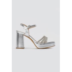 RAGAZZA PLATFORM SANDAL BLOCK HEEL 039-SILVER