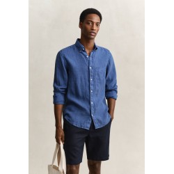 GANT REG GMNT DYED LINEN SHIRT VINTAGE BLUE 3240120-442