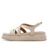 TAMARIS LEATHER PLATFORM SANDAL IVORY 1-28365-46-418