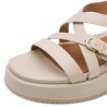 TAMARIS LEATHER PLATFORM SANDAL IVORY 1-28365-46-418