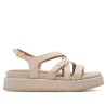 TAMARIS LEATHER PLATFORM SANDAL IVORY 1-28365-46-418