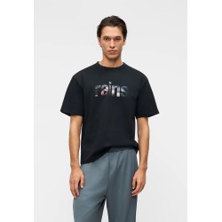 RAINS CLASSIC TSHIRT ROSES BLACK 41500-01