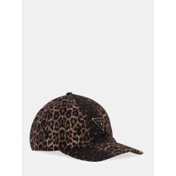 GUESS PRINTED LEOPARD BASEBALL HAT AW5501COT01-BRO
