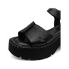 TAMARIS LEATHER PLATFORM SANDAL BLACK 1-28377-46-003