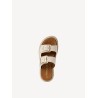 TAMARIS LEATHER FLATFORM MULE IVORY 1-27239-42-413
