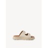 TAMARIS LEATHER FLATFORM MULE IVORY 1-27239-42-413