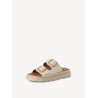 TAMARIS LEATHER FLATFORM MULE IVORY 1-27239-42-413