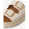 TAMARIS LEATHER FLATFORM MULE IVORY 1-27239-42-413