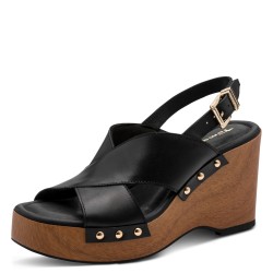TAMARIS LEATHER PLATFORM BLACK 1-28374-46-001