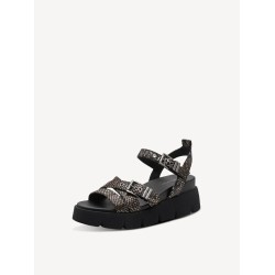 TAMARIS VEGAN PLATFORM SANDAL BLACK SNAKE 1-28511-46-073