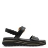 TAMARIS LEATHER PLATFORM SANDAL BLACK 1-28254-46-001