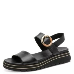TAMARIS LEATHER PLATFORM SANDAL BLACK 1-28254-46-001