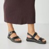 TAMARIS LEATHER PLATFORM SANDAL BLACK 1-28254-46-001
