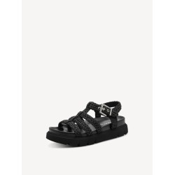 TAMARIS VEGAN FLATFORM SANDAL BLACK 1-28402-46-001