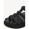 TAMARIS VEGAN FLATFORM SANDAL BLACK 1-28402-46-001