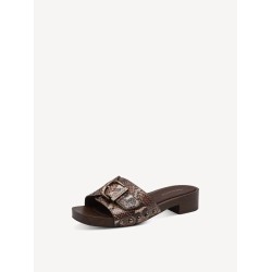 TAMARIS MULE SANDAL BROWN SNAKE 1-27313-46-386