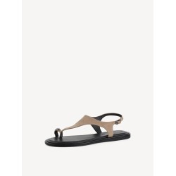 TAMARIS LEATHER FLAT SANDAL TAUPE 1-28142-46-341
