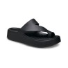 CROCS GETAWAY PLATFORM TOE LOOP BLACK 210834-001