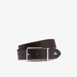 LACOSTE LEATHER REVERSIBLE BELT BLACK BROWN RC4097-M84