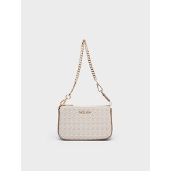 NOLAH LORNA WHITE-BROWN CROSSBODY BAG