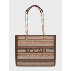 NOLAH VENICE MIXED DARK BROWN SHOULDER BAG