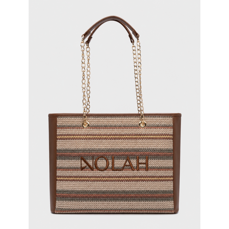 NOLAH VENICE MIXED DARK BROWN SHOULDER BAG