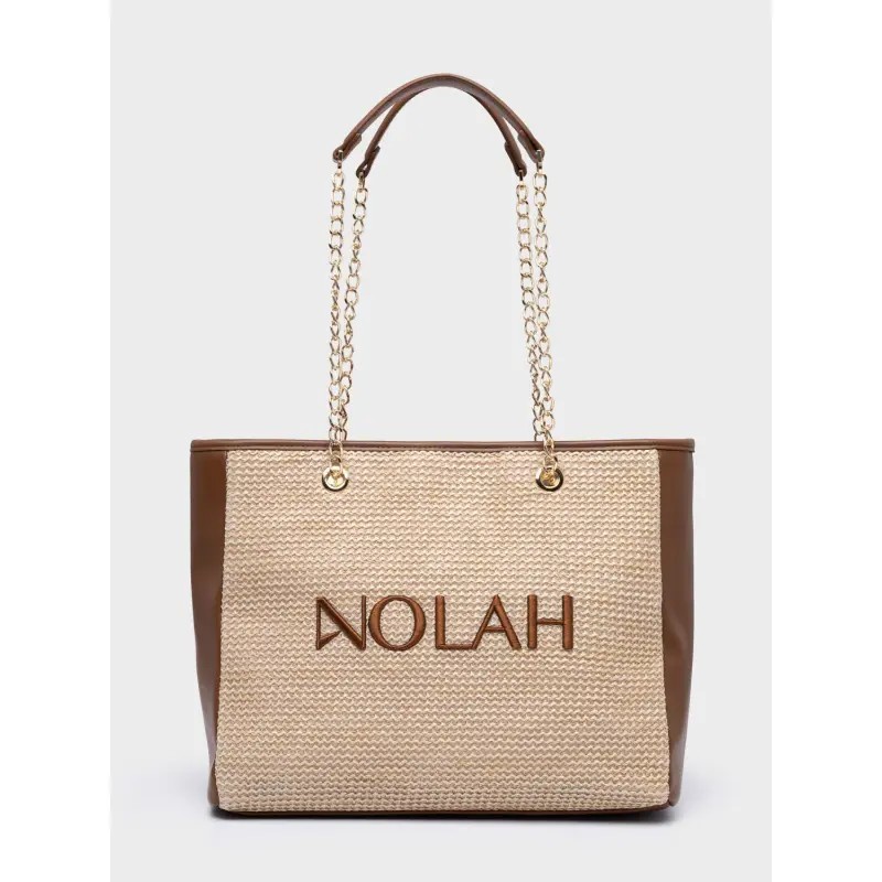 NOLAH VENICE BEIGE DARK-BROWN SHOULDER BAG
