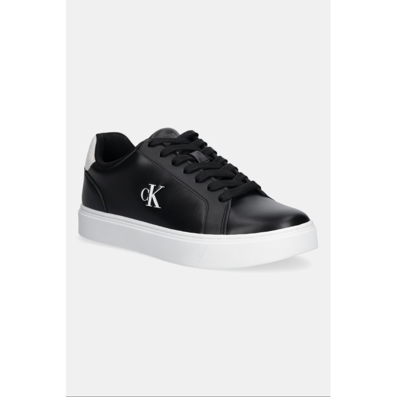 CALVIN KLEIN BLACK CLASSIC CUPSOLE LACEUP LTH SNEAKER YM0YM01435-0GM