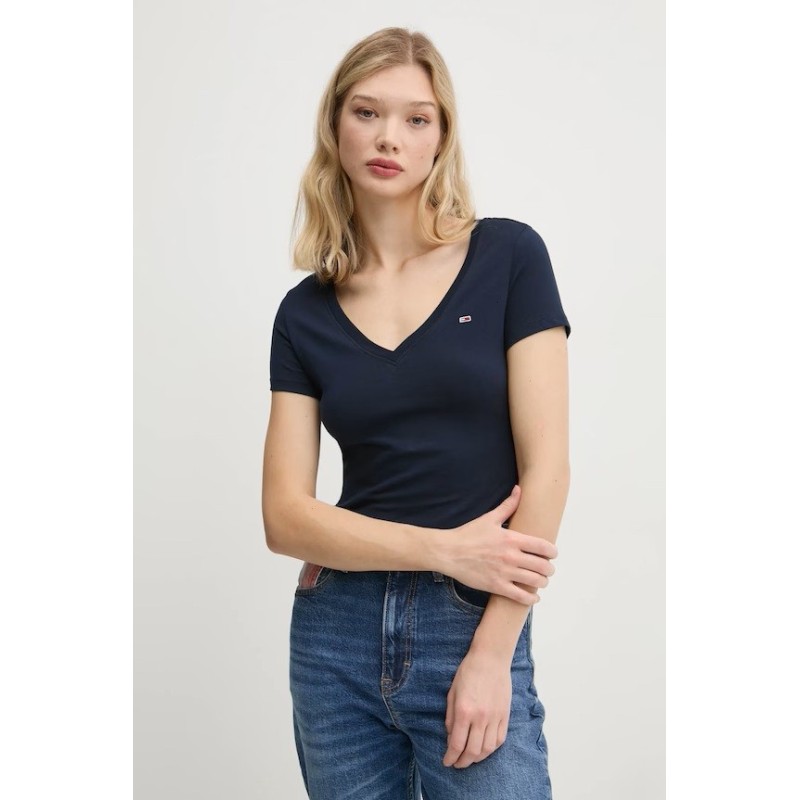 TOMMY HILFIGER TJW V-NECK TEE DARK NIGHT NAVY DW0DW20458-C1G