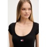TOMMY HILFIGER TJW SLIM RIB BADGE TEE EXT BLACK DW0DW22793-BDS