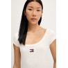 TOMMY HILFIGER TJW SLIM RIB BADGE TEE EXT ANCIENT WHITE DW0DW22793-YBH