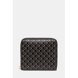 CALVIN KLEIN EMBLEM AOP SQUARE ZIP AROUND BLACK WALLET LV04F1089G-2XA