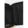 CALVIN KLEIN EMBLEM AOP SQUARE ZIP AROUND BLACK WALLET LV04F1089G-2XA